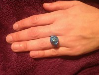 Anillo de alambre de aluminio Azul clarol de 1,0 mm bola cristales rhinestone 8 mm color Azul celeste
